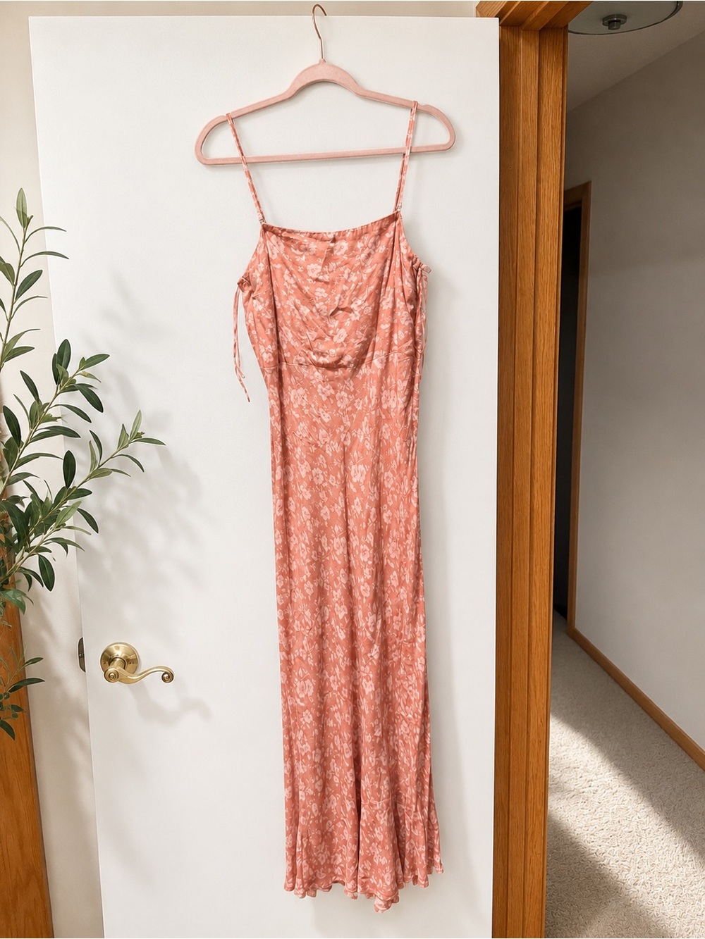 Aeropostale Coral Pink Floral Maxi Slip Dress